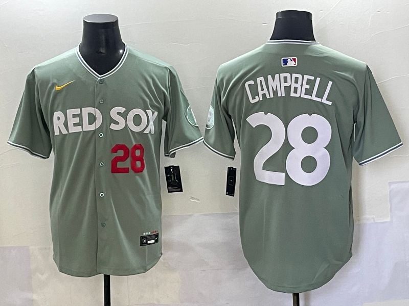 Men 2025 Boston Red Sox #28 Campbell Light Green Joint Name Nike MLB Jersey style 3